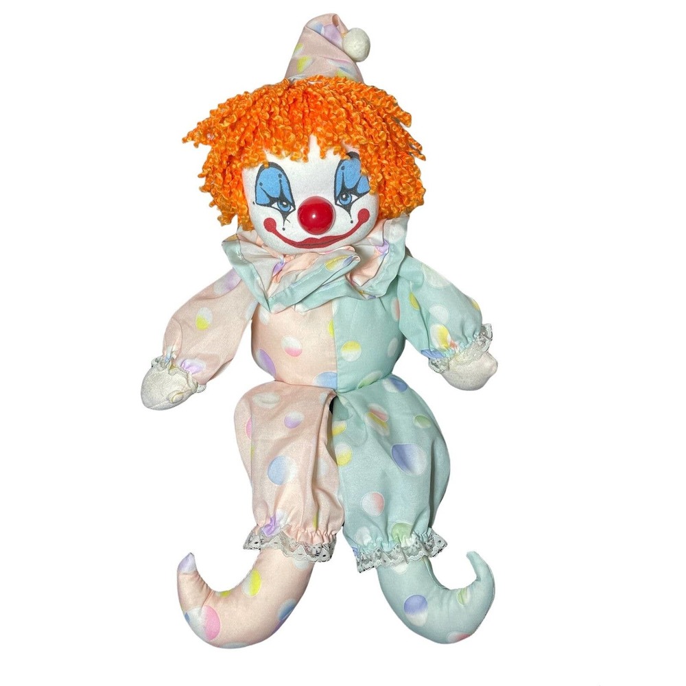 Vintage 1991 TopMost Musical Moving Clown Shelf Sitter It’s a Small World doll